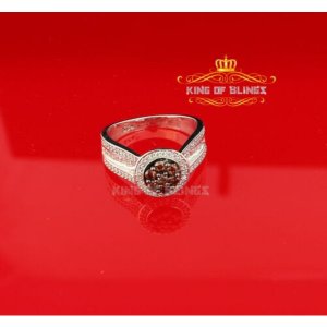 King 12406W-A29KOB 10k White Gold Finish And Lab Created Brown Diamond