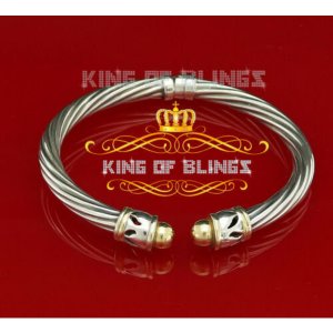 King 11481W-A49KOB 10k White Gold Finish In Silver Menladies's Bangle 