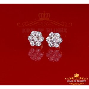 King 9711Y-A10KOB Men's Hip Hop Iced Flower Cluster Sterling Silver Sc