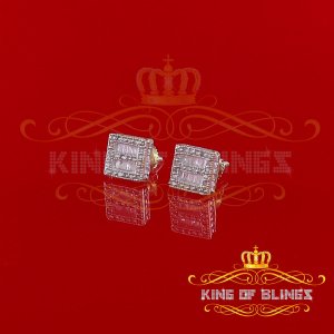 King 19879Y-A49KOB Aretes Para Hombre 925 Sterling Silver Carat Round 