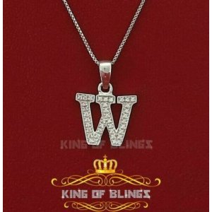 King 15422WW-A9KOB 10k White Gold Finish Alphabet With Lab Created Dia