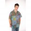 Jayli AJS98Mshirt:AJS98-blu-XL Max Shirt Cotton Men's Stonewash Patchw