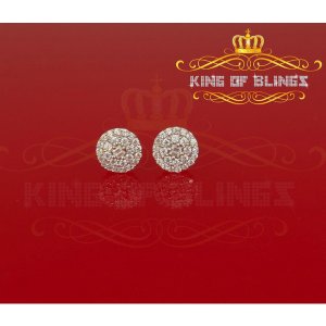 King 18613W-A13KOB Aretes Para Hombre 925 White Silver Iced Out Cz Rou