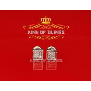 King 12094W-A19KOB Silver Earring 10k White Gold Finish Silver Women's