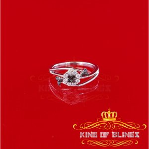 King 7139W-A199KOB 10k Real White Gold With 0.33 Ct Real White And Bla