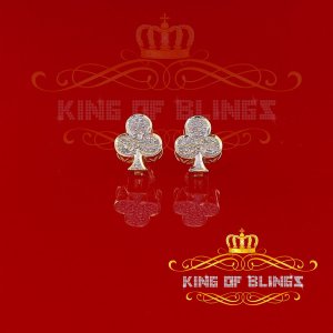 King 19837Y-A39KOB Aretes Para Hombre 925 Sterling Silver Carat Round 