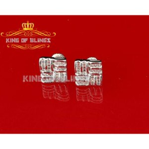 King 10051W-A14KOB 10k White Gold Finish With Lab Created Diamond Men'