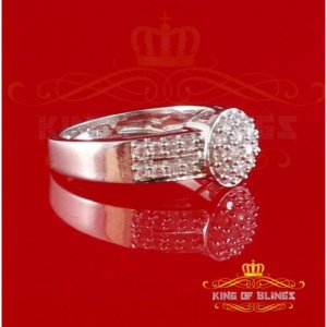 King 13905W-A12KOB 10k White Gold Finish And Lab Created Diamond Ladie