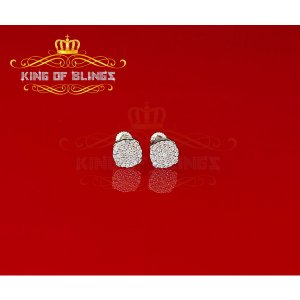 King 9673W-A12KOB Aretes Para Hombre 925 White Silver Iced Out Cz Roun