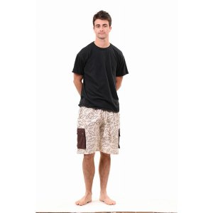 Jayli GD97GDMshorts:GD97-nat-2X Hunter Shorts Cotton Bolt Print Cargo 