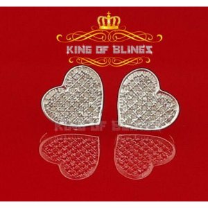 King 12708W-A29KOB Aretes Para Hombre 925 Sterling Silver Carat Round 