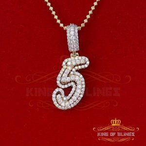 King 18579Y5-A49KOB 10k Yellow Gold Finish Cursive 3d Numbers With Lab