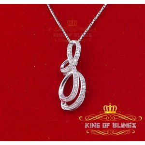 King 12265W-A29KOB 10k White Gold Finish Real Diamond Fashion Silver P