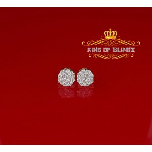 King 19100Y-A20KOB Aretes Para Hombre 925 Yellow Silver Iced Out Cz Ro