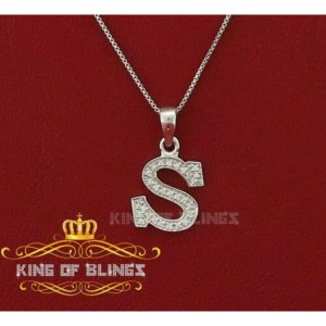 King 15422WS-A9KOB 10k White Gold Finish Alphabet With Lab Created Dia