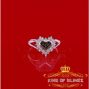 King 7138W-A159KOB 10k Real White Gold With 0.33 Ct Real White And Bla