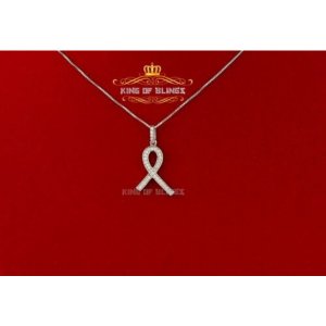 King 15247W-A11KOB 10k White Gold Finish Men's Ankh Silver Pendant Wit