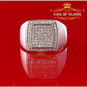 King 14857W-A29KOB 10k White Gold Finish Lab Created Diamonds Silver M