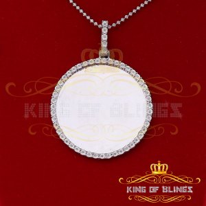 King 19601W-A139KOB 10k White Gold Finish Silver Picture Pendant With 