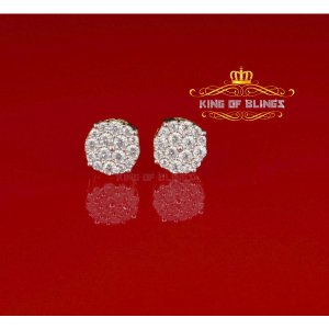 King 19098Y-A17KOB Aretes Para Hombre 925 Yellow Silver Iced Out Cz Ro