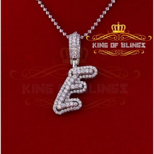 King 17728WE-A40KOB-10 10k White Gold Finish Cursive 3d Alphabet With 