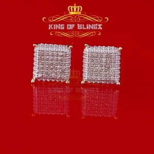 King 11430Y-A34KOB 10k Yellow Gold Finish Real Diamond Ct Stud Silver 