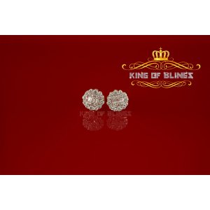 King 18608Y-A10KOB Aretes Para Hombre 925 Yellow Silver Iced Out Cz Ro