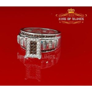 King 11356W-A39KOB 10k White Gold Finish Lab Created Champagne Diamond