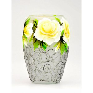 B2 9381/200/sh077 Handpainted Glass Vase (pack Of 1)