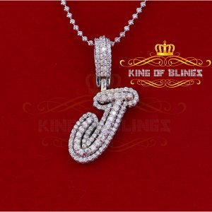 King 17728WJ-A40KOB-10 10k White Gold Finish Cursive 3d Alphabet With 