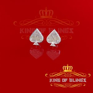 King 19744W-A54KOB Aretes Para Hombre 925 Sterling Silver Carat Round 