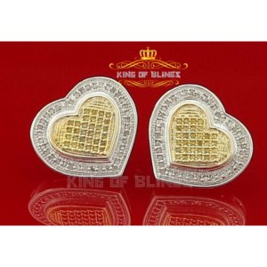 King 12796WY-A55KOB Micro Pave Earrings For Women Real Diamonds Ct Sil