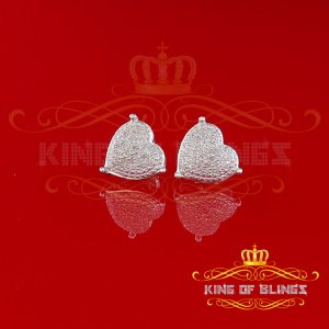 King 19590W-A45KOB Aretes Para Hombre 925 Sterling Silver Carat Round 