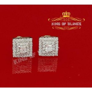 King 10199Y-A10KOB Men's Elegant Square Yellow Gold Sterling Silver Sc