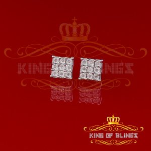 King 19588W-A29KOB Diamond Stud Earrings For Women Sterling Silver Stu