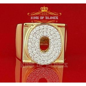 King 15159YO-A39KOB 10k Yellow Gold Finish Alphabets Silver Rings With