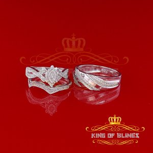 King 19905W-A89KOB 925 Silver With 0.33ct Real Diamond Men's  Women's 