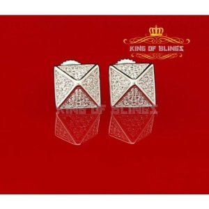 King 14723W-A12KOB Silver Earring 10k White Gold Finish Silver Women's