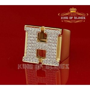 King 15159YH-A39KOB 10k Yellow Gold Finish Alphabets Silver Rings With