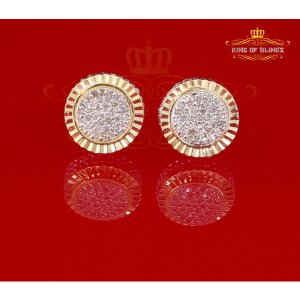 King 18691Y-A35KOB 0.15ct Carat Diamond Stud Earrings For Women Sterli