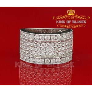 King 13818W-A39KOB 10k White Gold Finish Men's And Women's Silver Ring