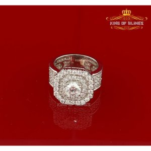 King 11059W-A39KOB 10k White Gold Finish 925 Sterling Silver Cz Size 7