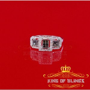 King 7141W-A199KOB 10k Real White Gold With 0.50 Ct Real White And Bla