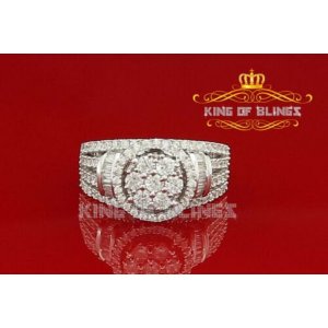 King 15276W-A29KOB 10k White Gold Finish Lab Created Diamond Silver La