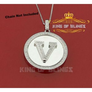 King 13602WV-A49KOB 10k White Gold Finish 0.25ct Diamond Silver Men's 