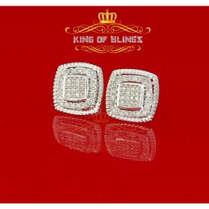 King 16127W-A69KOB Real Diamond 0.55ct 925 Silver White Hip Hop Stud F