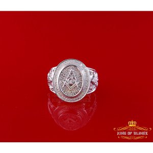 King 14081W-A129KOB 10k White Gold Finish 0.33 Ct Real Diamond Men's S