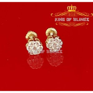 King 10672Y-A8KOB Silver Earring 10k Yellow Gold Finish And Lab Create