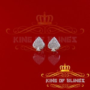 King 19742W-A33KOB 0.15ct Carat Diamond Stud Earrings For Women Sterli