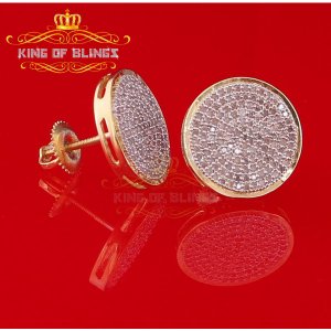 King 12617Y-A89KOB 10k Yellow Gold Finish Real Diamond Ct Stud Silver 